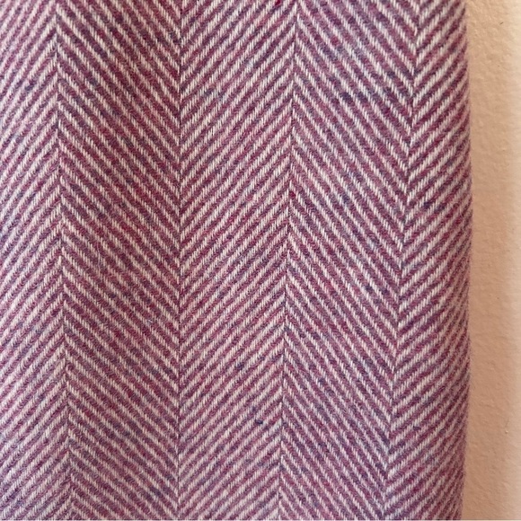 J. Crew Pink Mauve 100% Wool Mini Skirt Herringbone Lined - Size 8 Tall - Picture 5 of 9